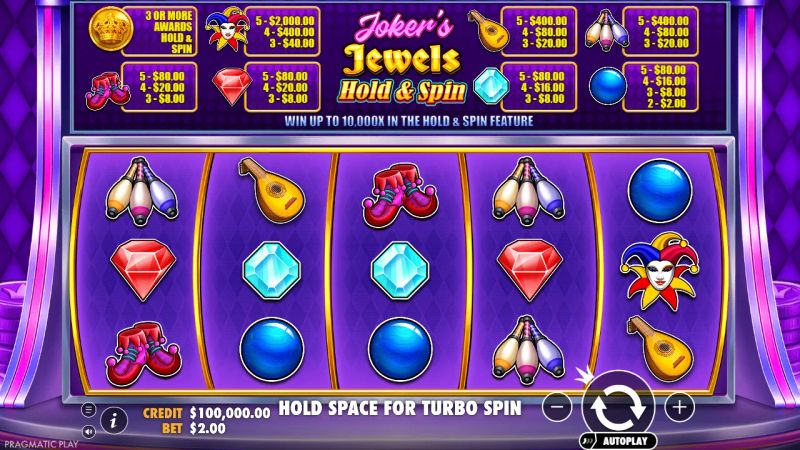 Joker's Jewels Hold & Spin gameplay screenshot