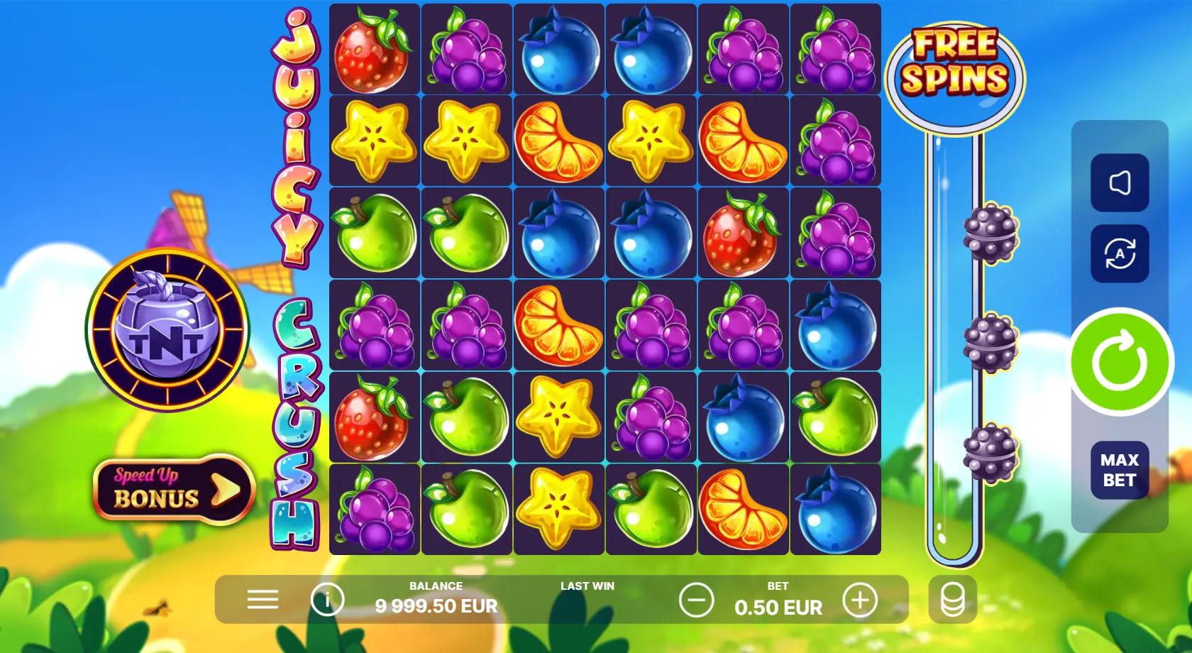 Juicy Crush slot gameplay screenshot