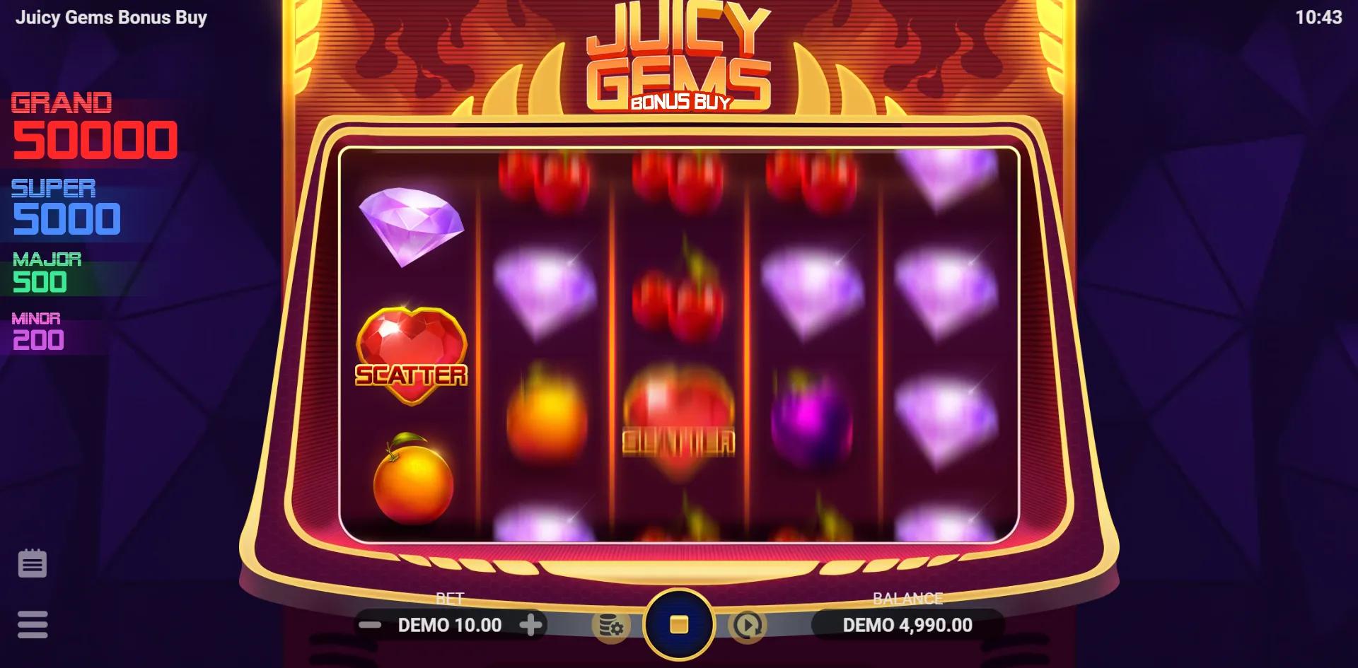 Juicy Gems Bonus Buy slot gameplay screenshot