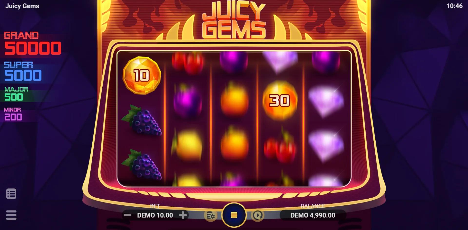 Juicy Gems slot gameplay screenshot
