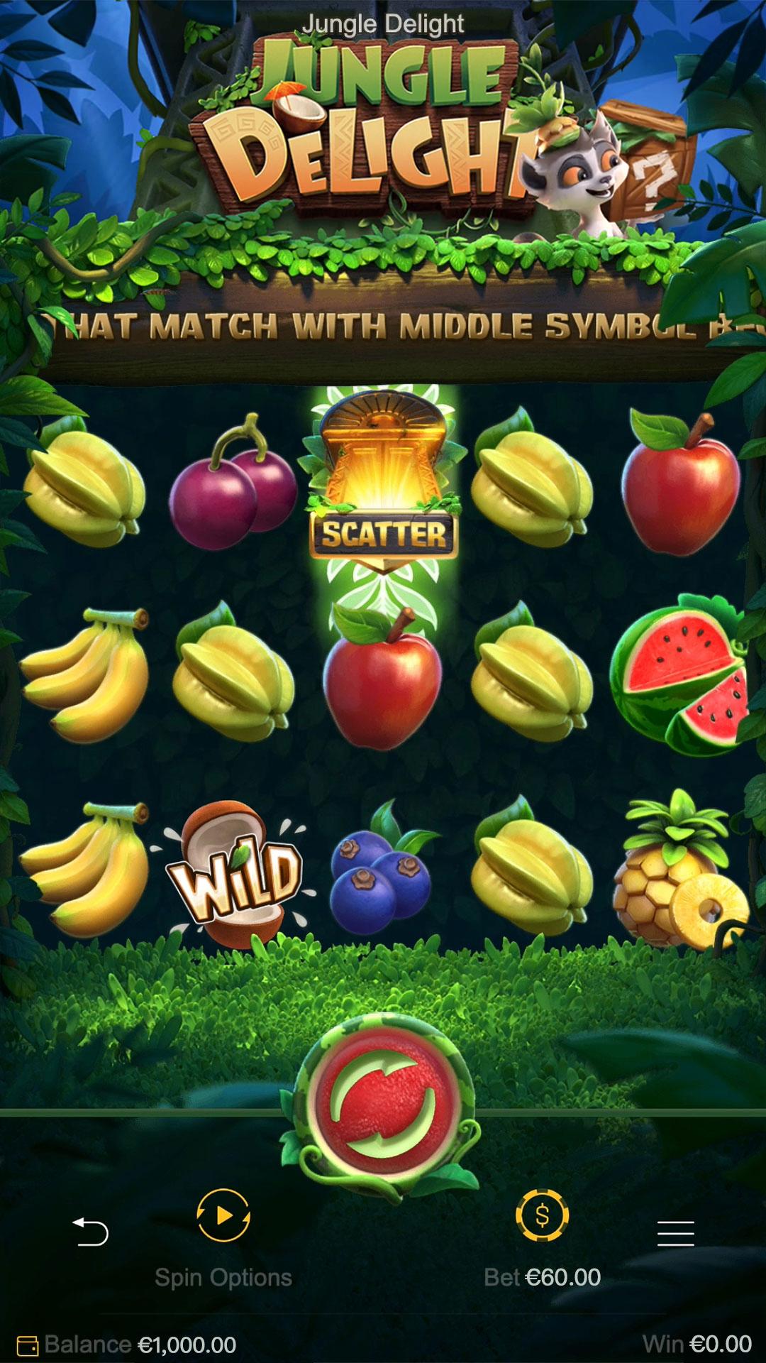Jungle Delight slot gameplay screenshot