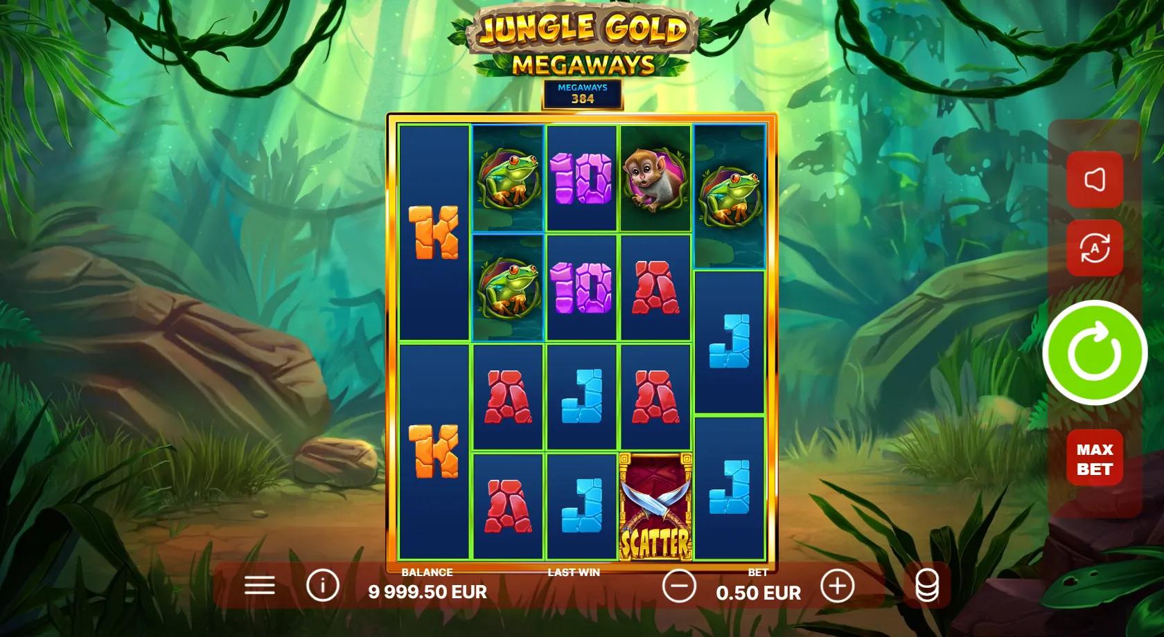 Jungle Gold Megaways slot gameplay screenshot