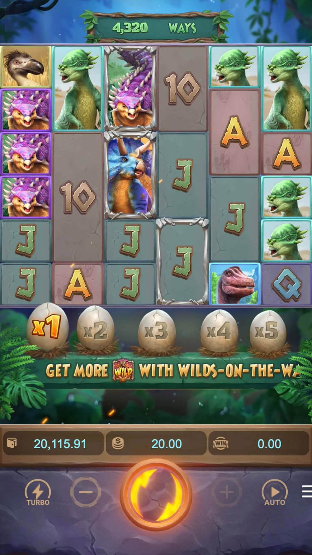 Jurassic Kingdom slot gameplay screenshot