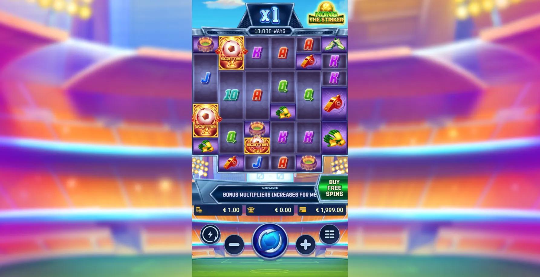 Kong The Striker slot gameplay screenshot