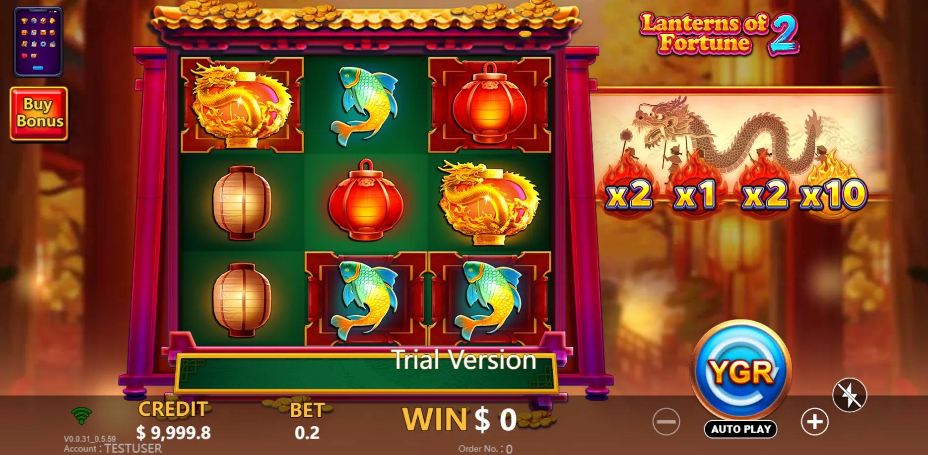 Lanterns of Fortune 2 slot gameplay screenshot