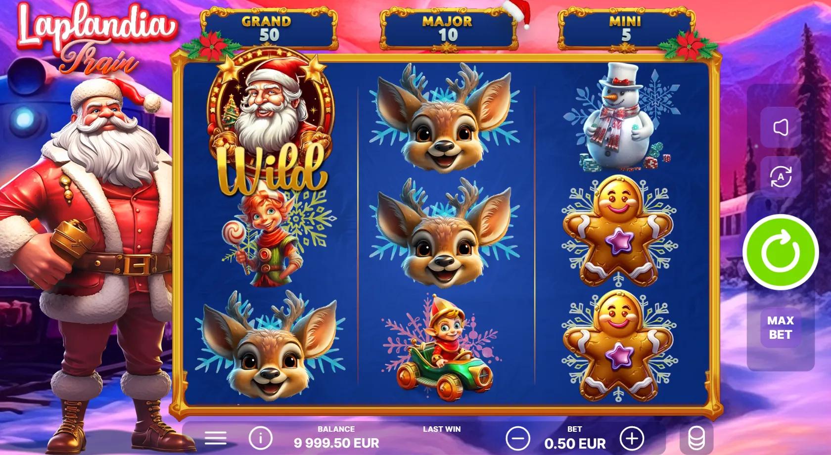 Laplandia Train slot gameplay screenshot