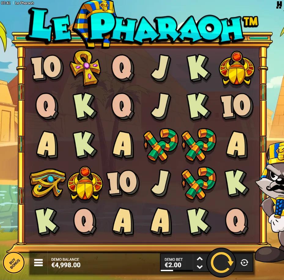 Le Pharaoh slot gameplay screenshot