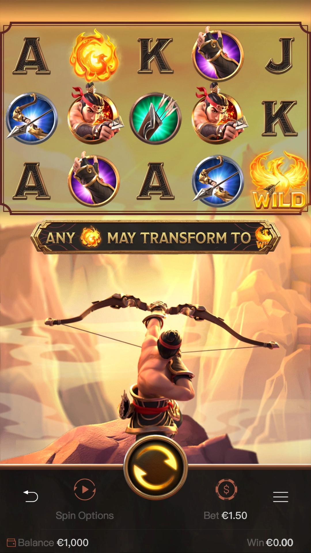 Legend of Hou Yi slot gameplay screenshot