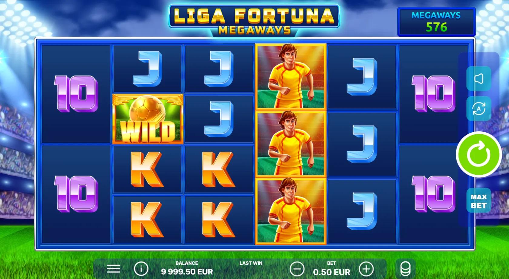 Liga Fortuna Megaways slot gameplay screenshot
