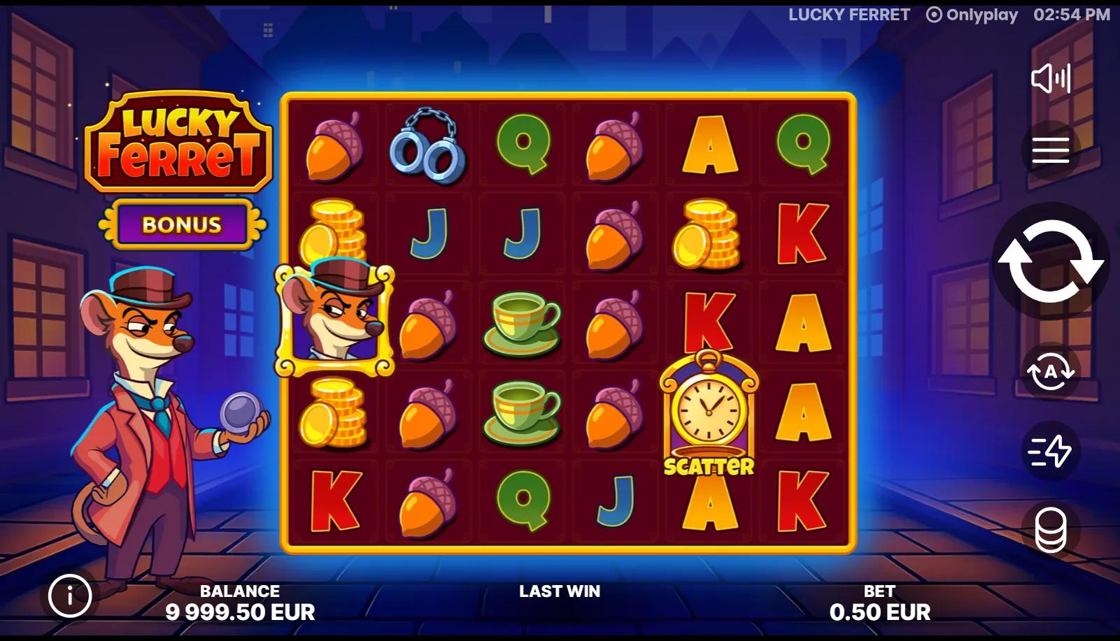 Lucky Ferret slot gameplay screenshot