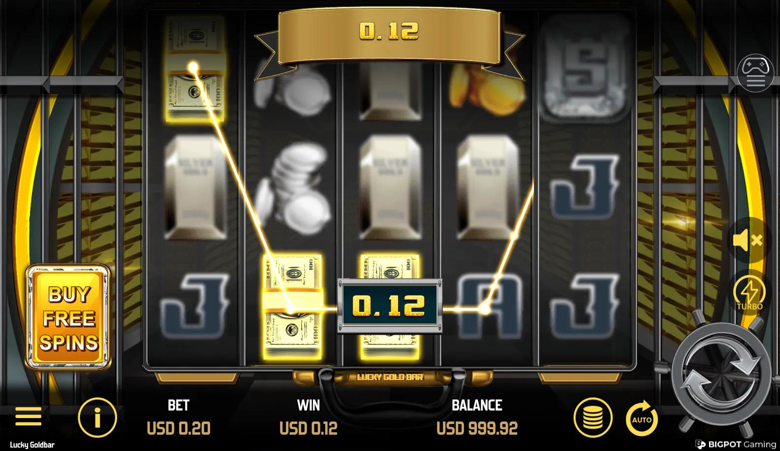 Lucky Goldbar slot gameplay screenshot