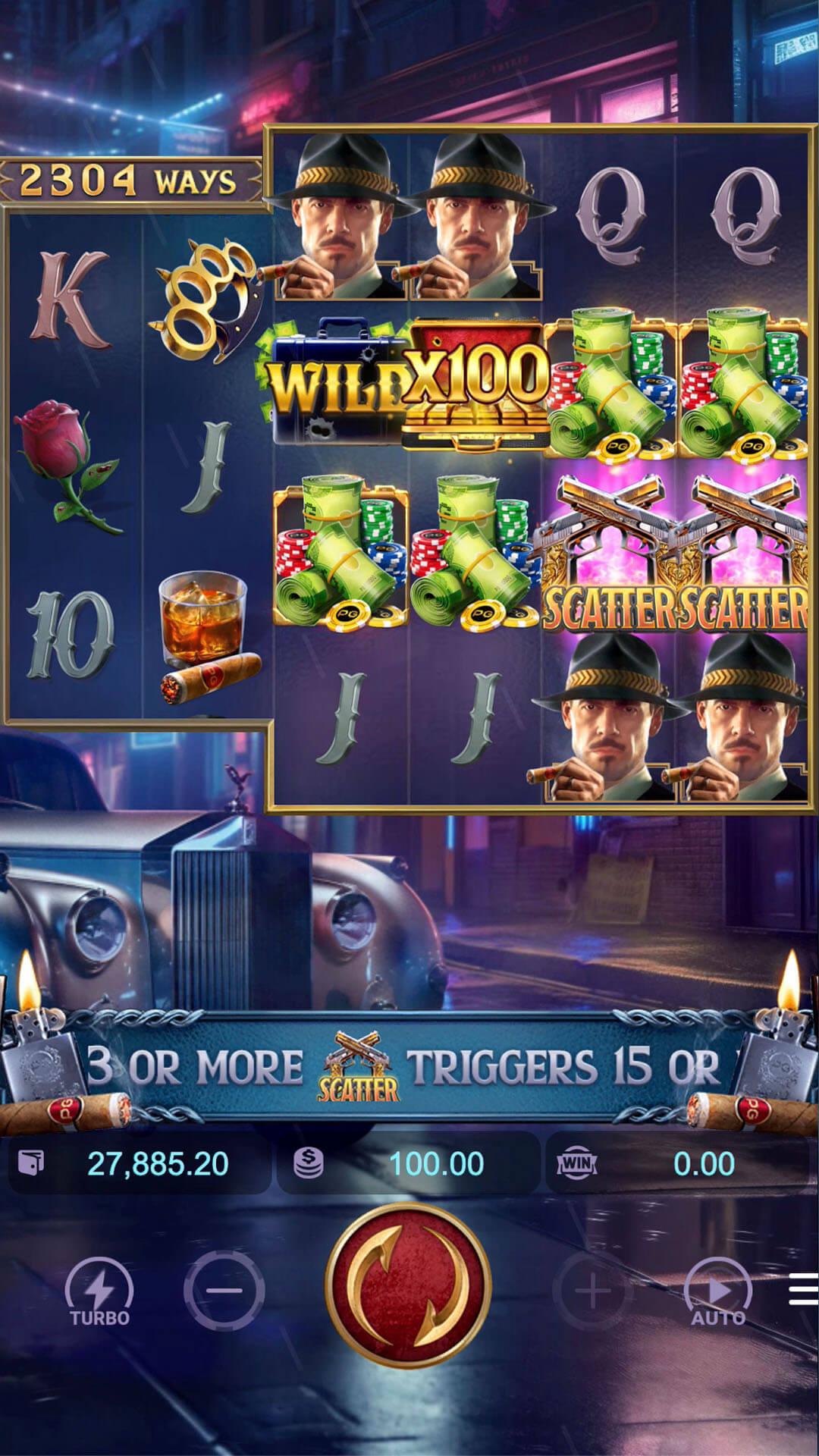 Mafia Mayhem slot gameplay screenshot