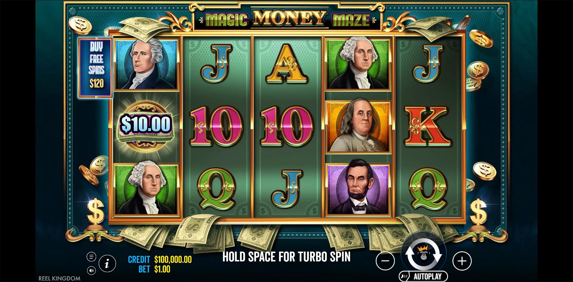 Magic Money Maze slot gameplay screenshot