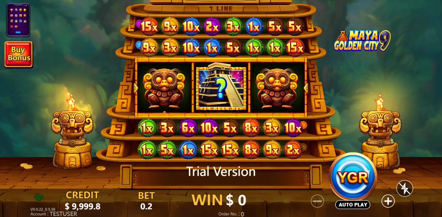 Maya Golden City 9 slot gameplay screenshot