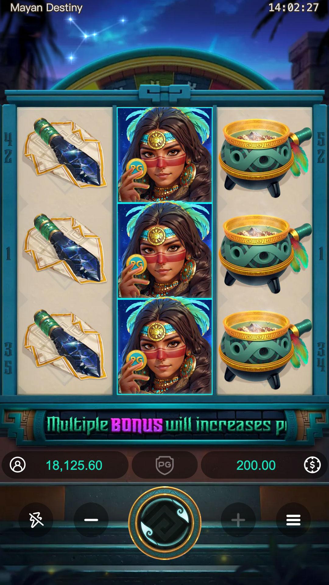 Mayan Destiny slot gameplay screenshot