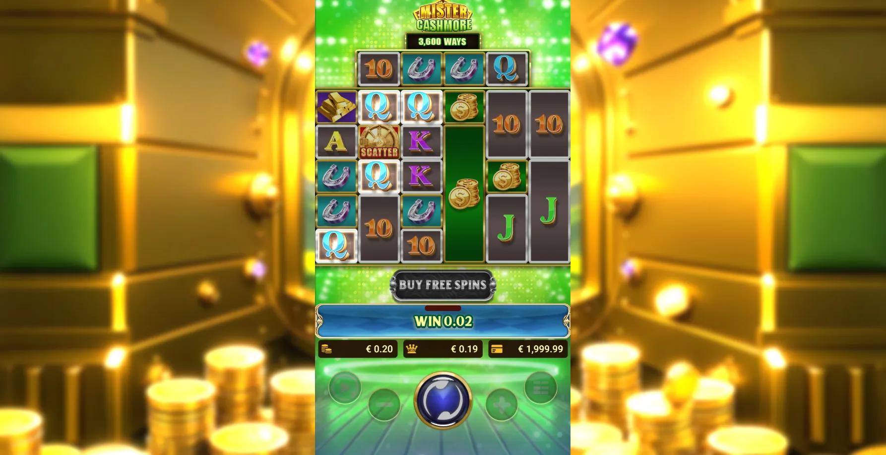 Mister Cashmore slot gameplay screenshot