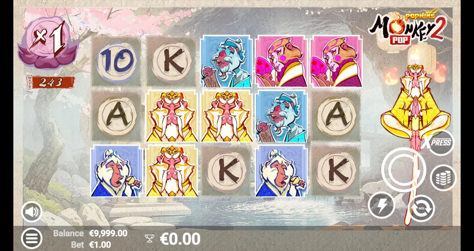 Monkey Pop 2 by AvatarUX with Ante Bet on Animals-themed reels