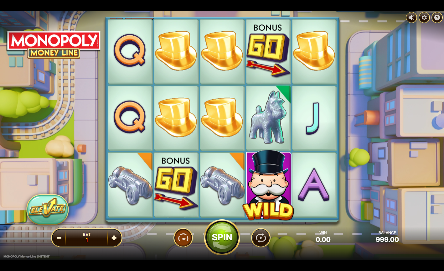 Monopoly Money Line slot gameplay screenshot