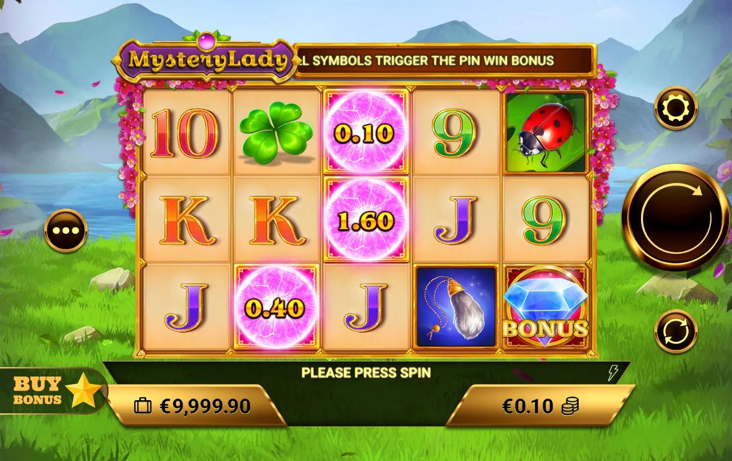 Mystery Lady slot gameplay screenshot