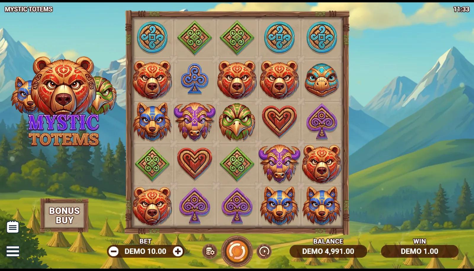 Mystic Totems slot gameplay screenshot