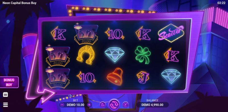Neon Capital Bonus Buy gameplay screenshot