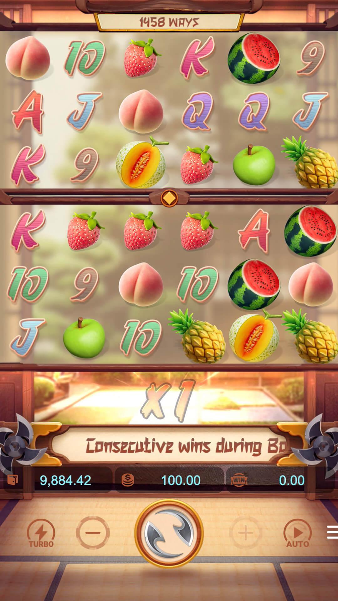 Ninja Raccoon Frenzy slot gameplay screenshot