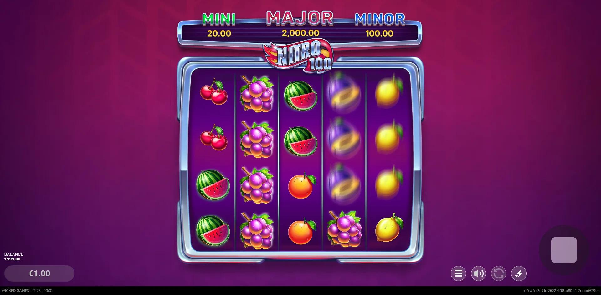 's Nitro 100 slot - Fruit theme, low volatility