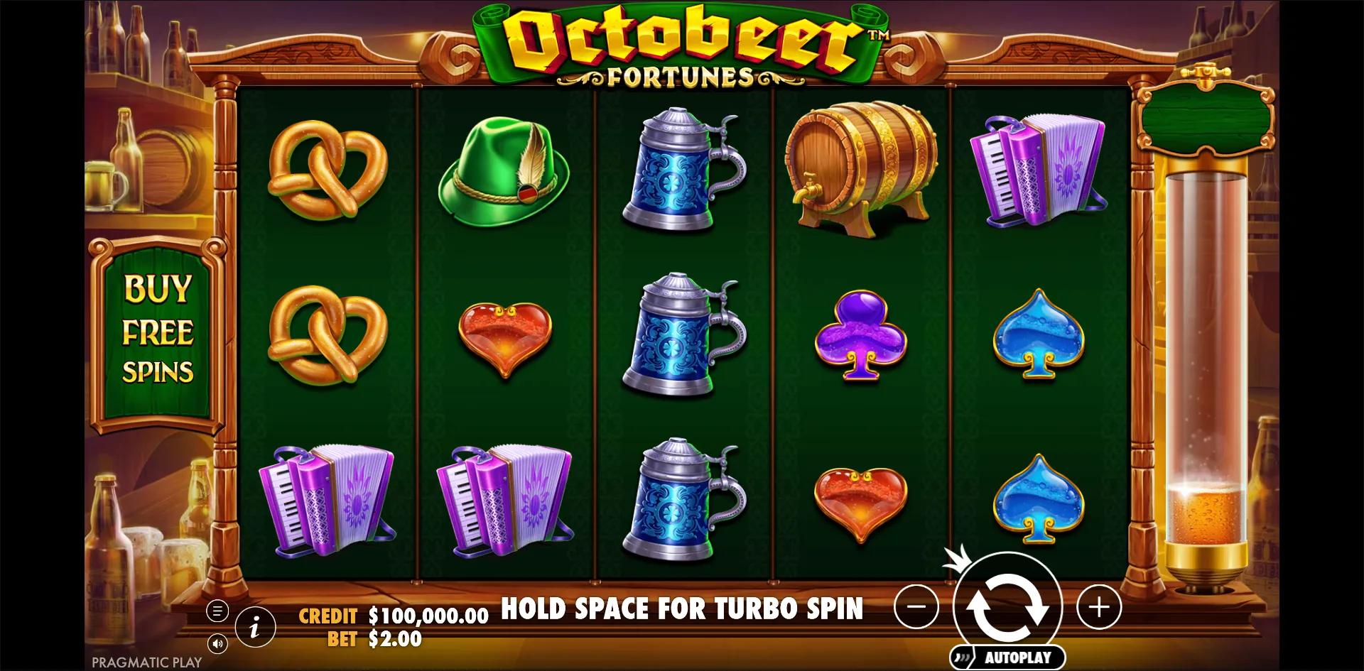 Octobeer Fortunes slot gameplay screenshot