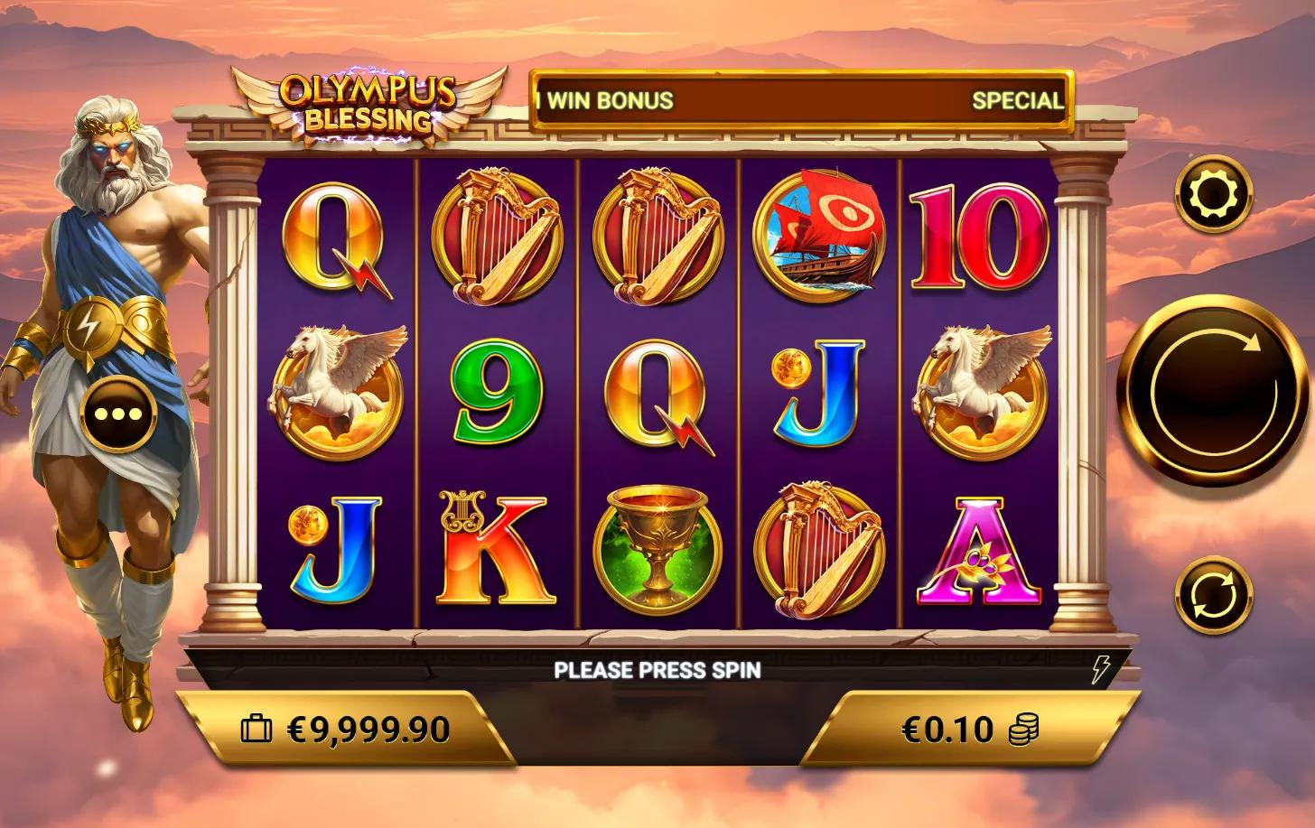 Olympus Blessing slot gameplay screenshot
