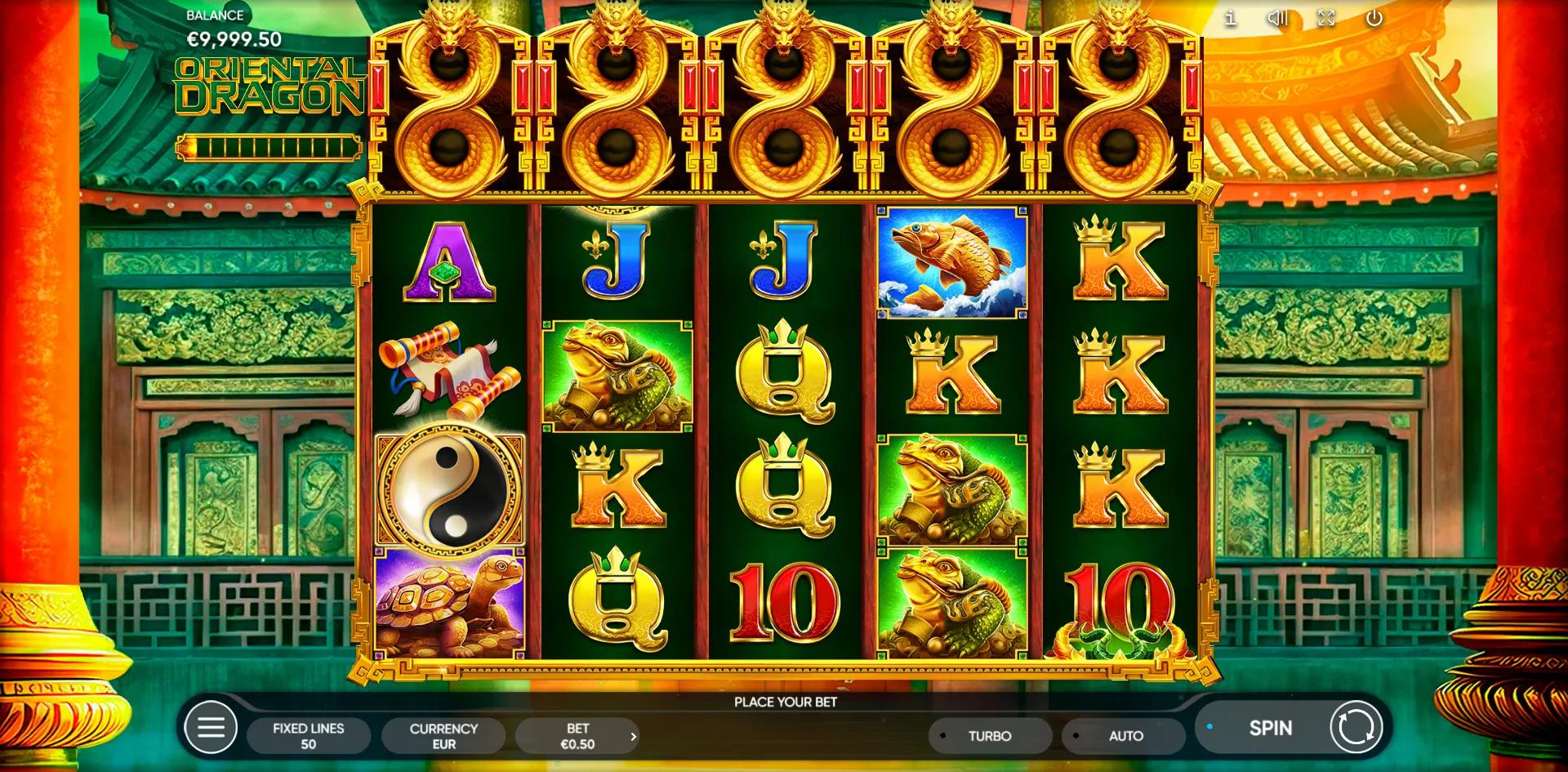 Oriental Dragon slot gameplay screenshot