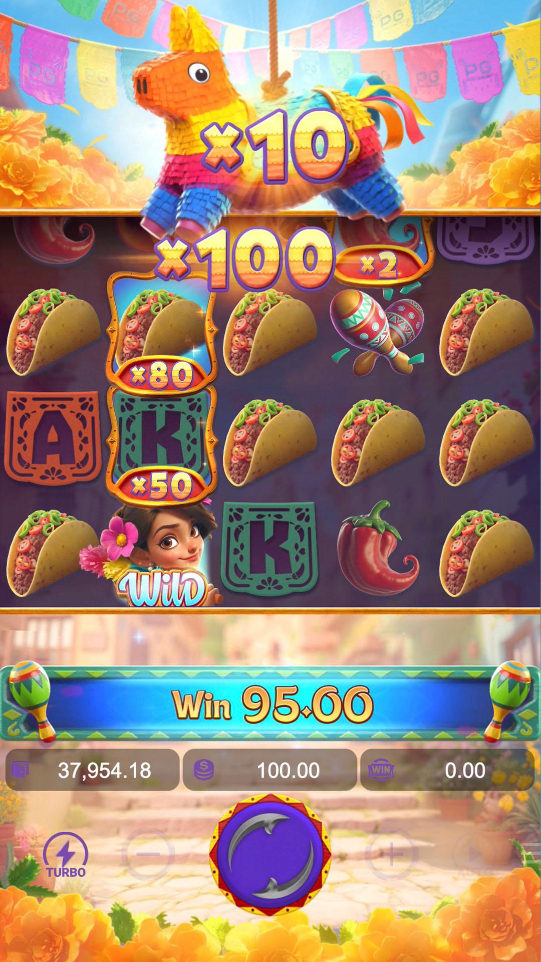 Pinata Wins slot gameplay screenshot