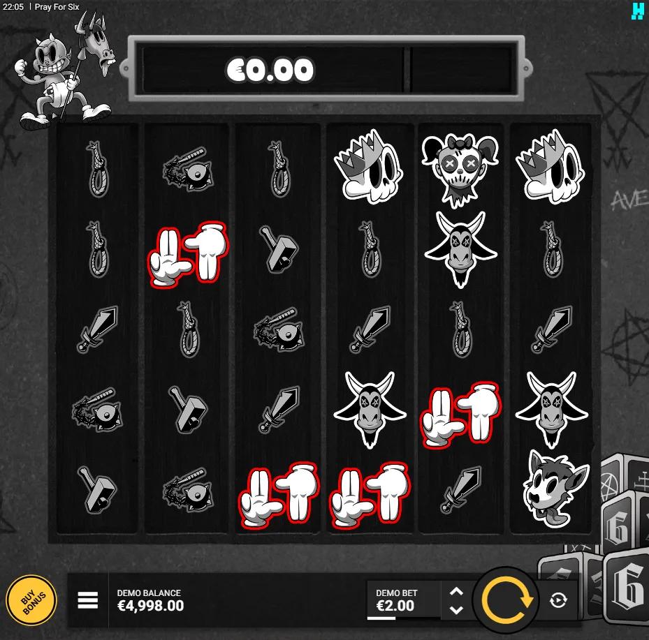 Pray for Six slot gameplay screenshot