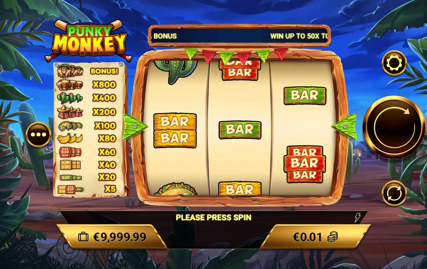 Punky Monkey slot gameplay screenshot
