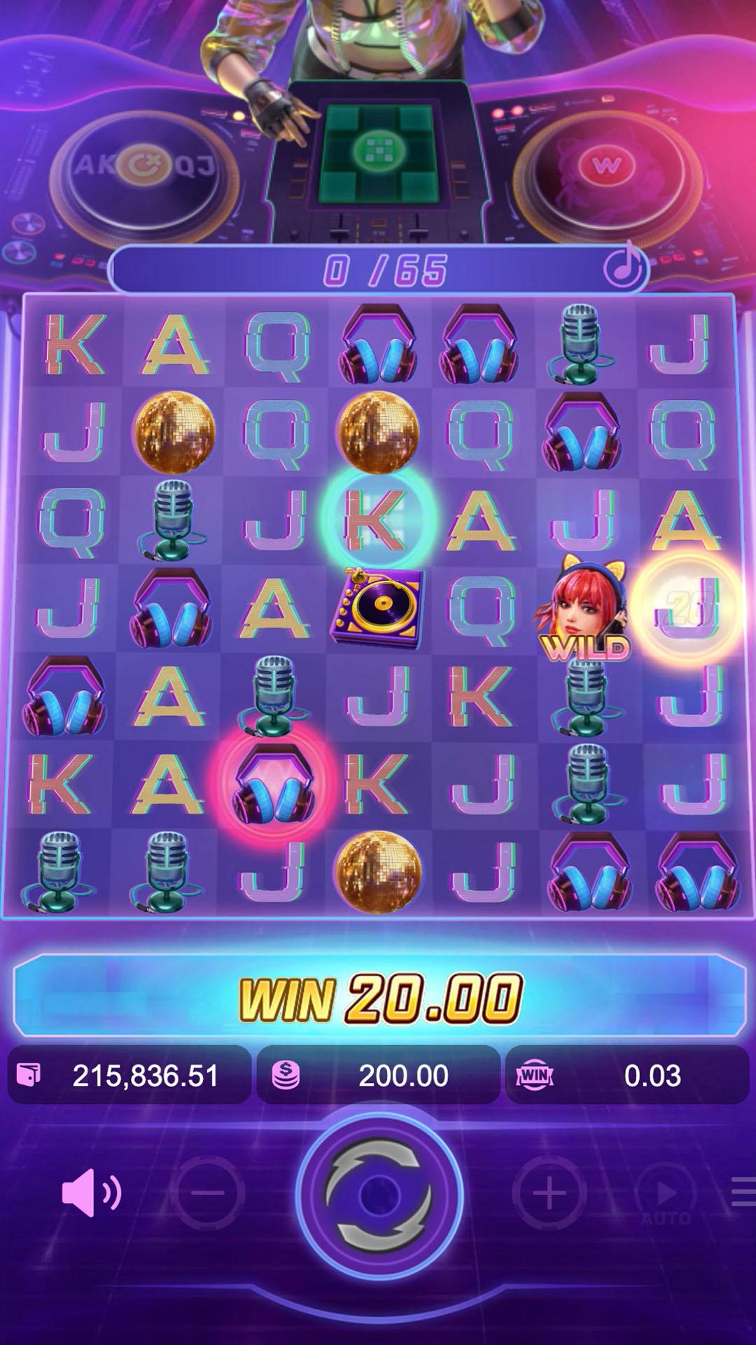 Rave Party Fever slot gameplay screenshot