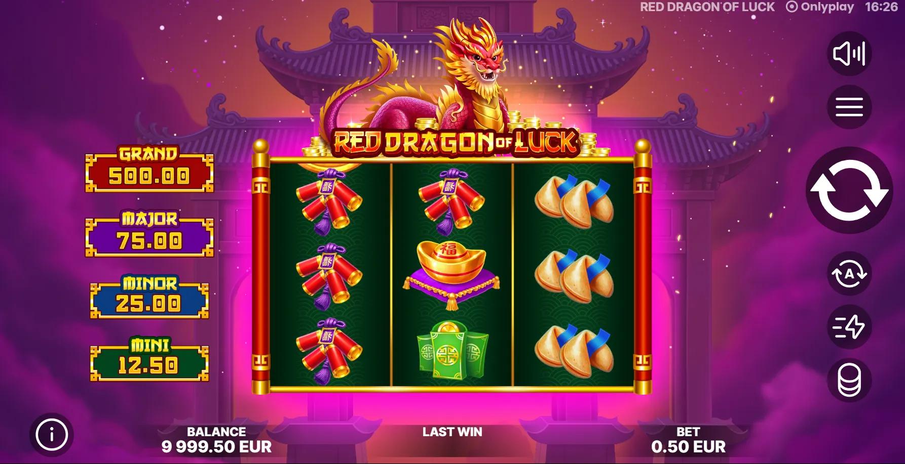 Red Dragon of Luck slot gameplay screenshot