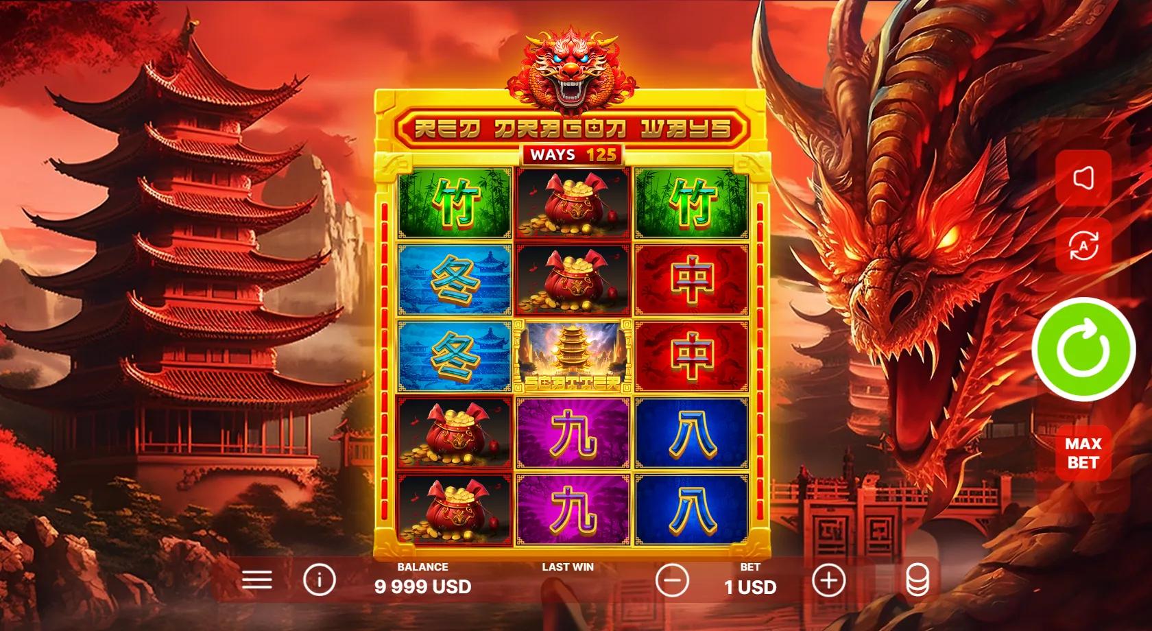 Red Dragon Ways slot gameplay screenshot