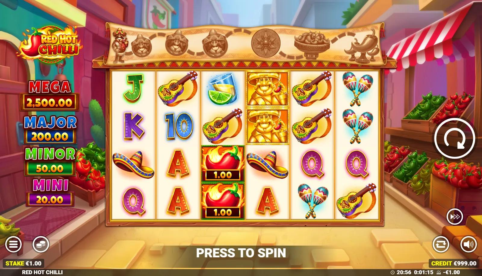 Red Hot Chilli slot gameplay screenshot
