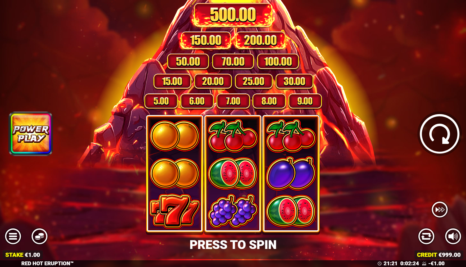 Red Hot Eruption gameplay screenshot