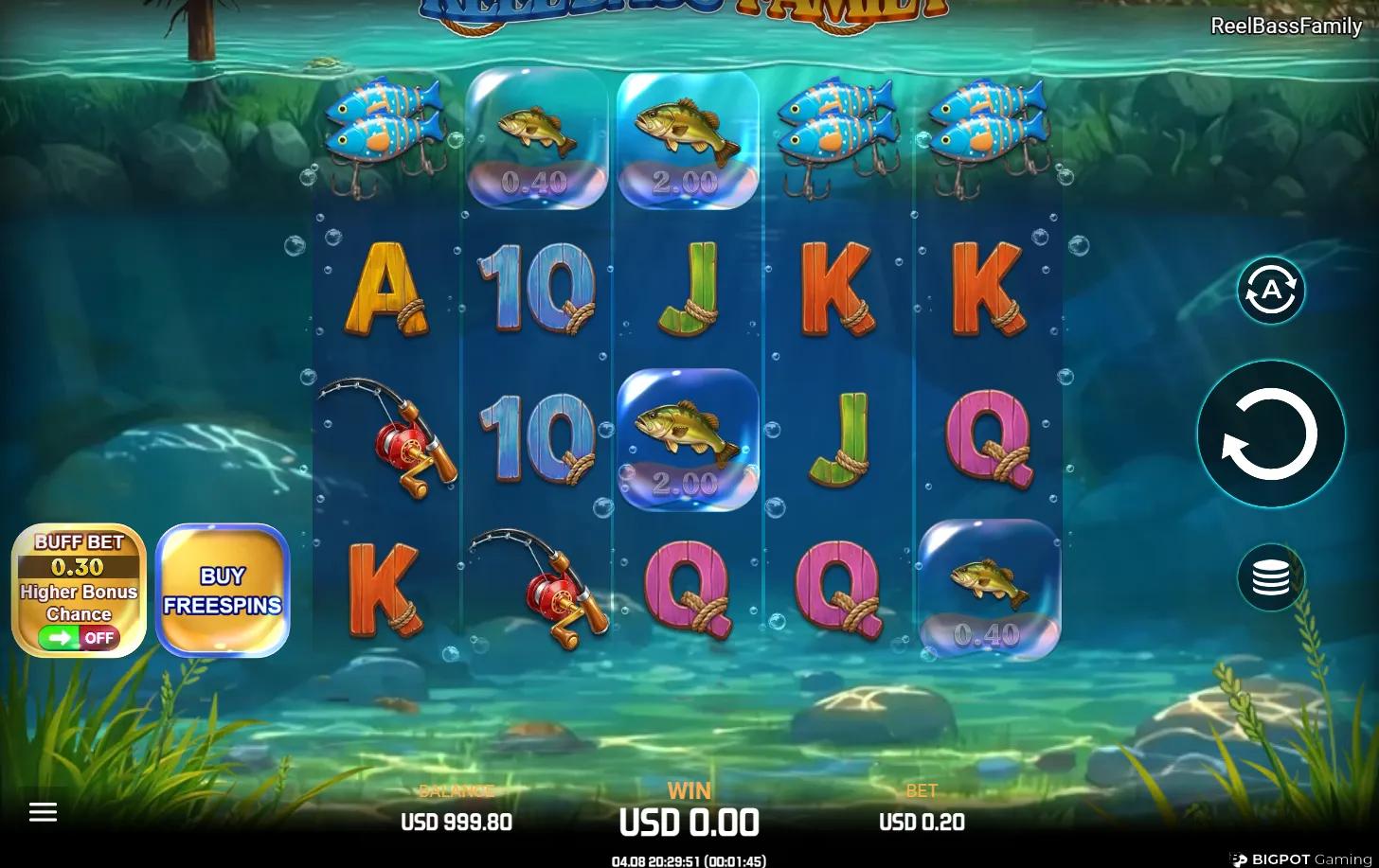 Reel Bass Family slot gameplay screenshot