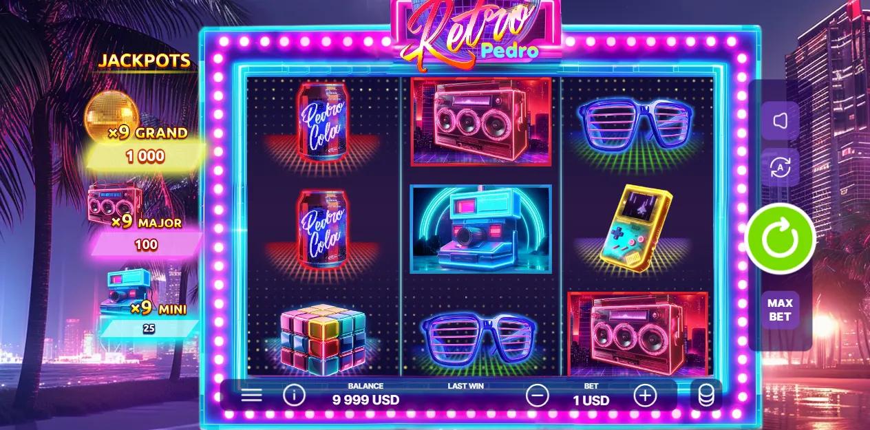 Retro Pedro slot gameplay screenshot