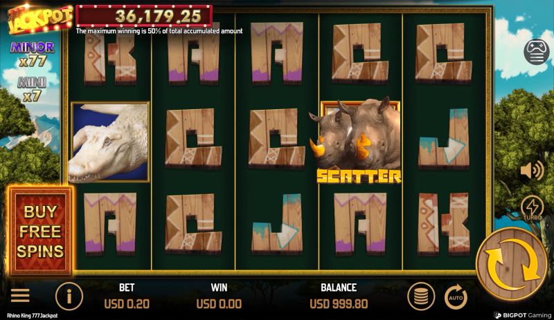 Rhino King 777Jackpot gameplay screenshot