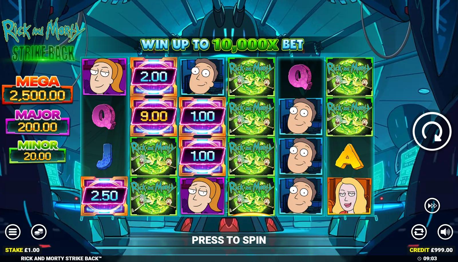 Blueprint Gaming's Rick and Morty Strike Back slot - Sci Fi theme, medium-high volatility action