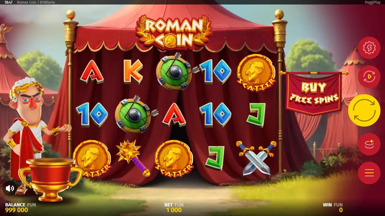 Roman Coin slot gameplay screenshot