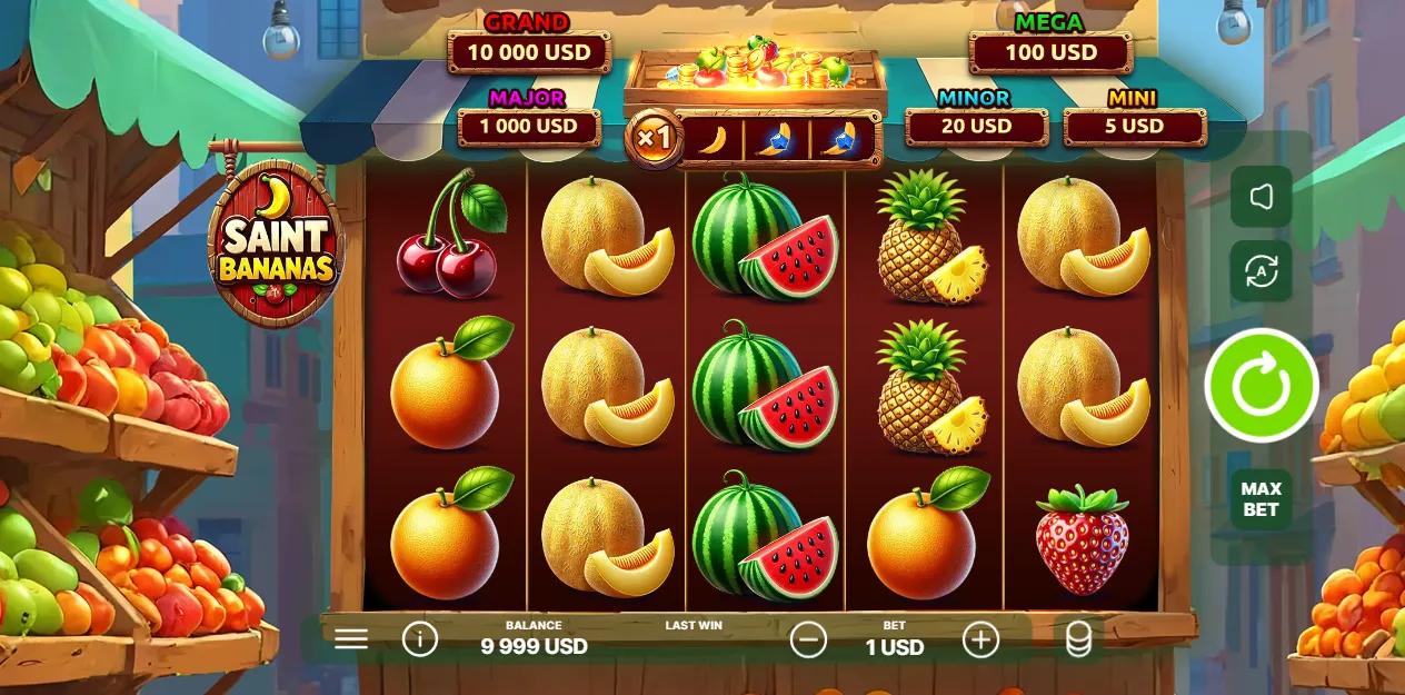 Saint Bananas slot gameplay screenshot