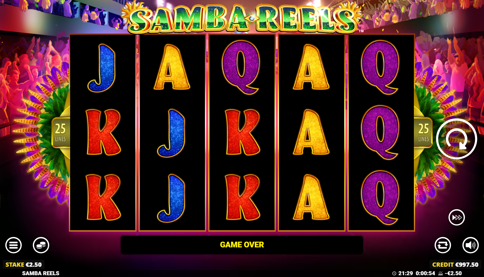 Samba Reels gameplay screenshot
