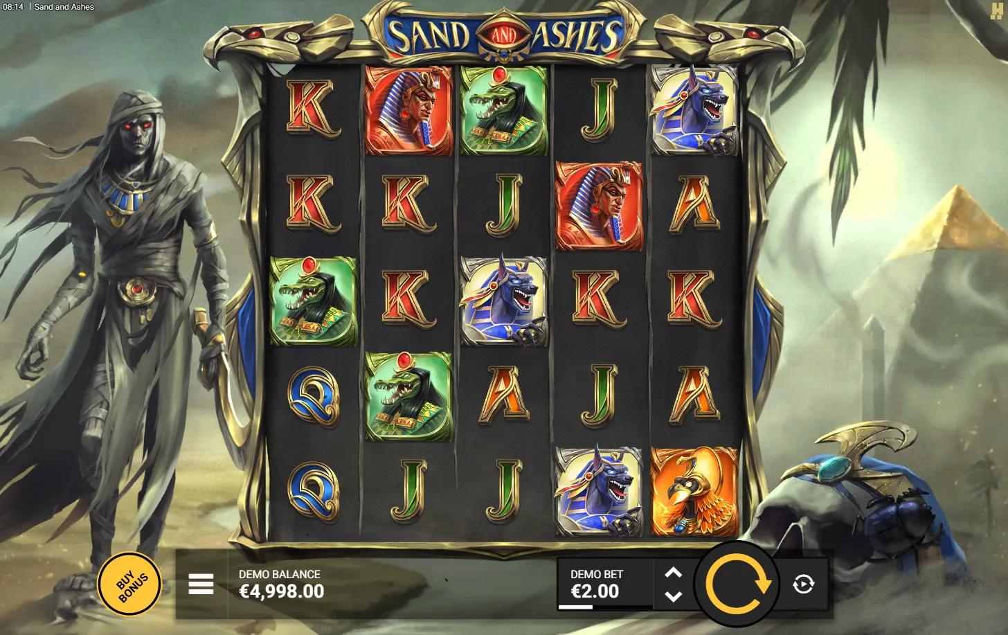 Sand and Ashes slot gameplay screenshot