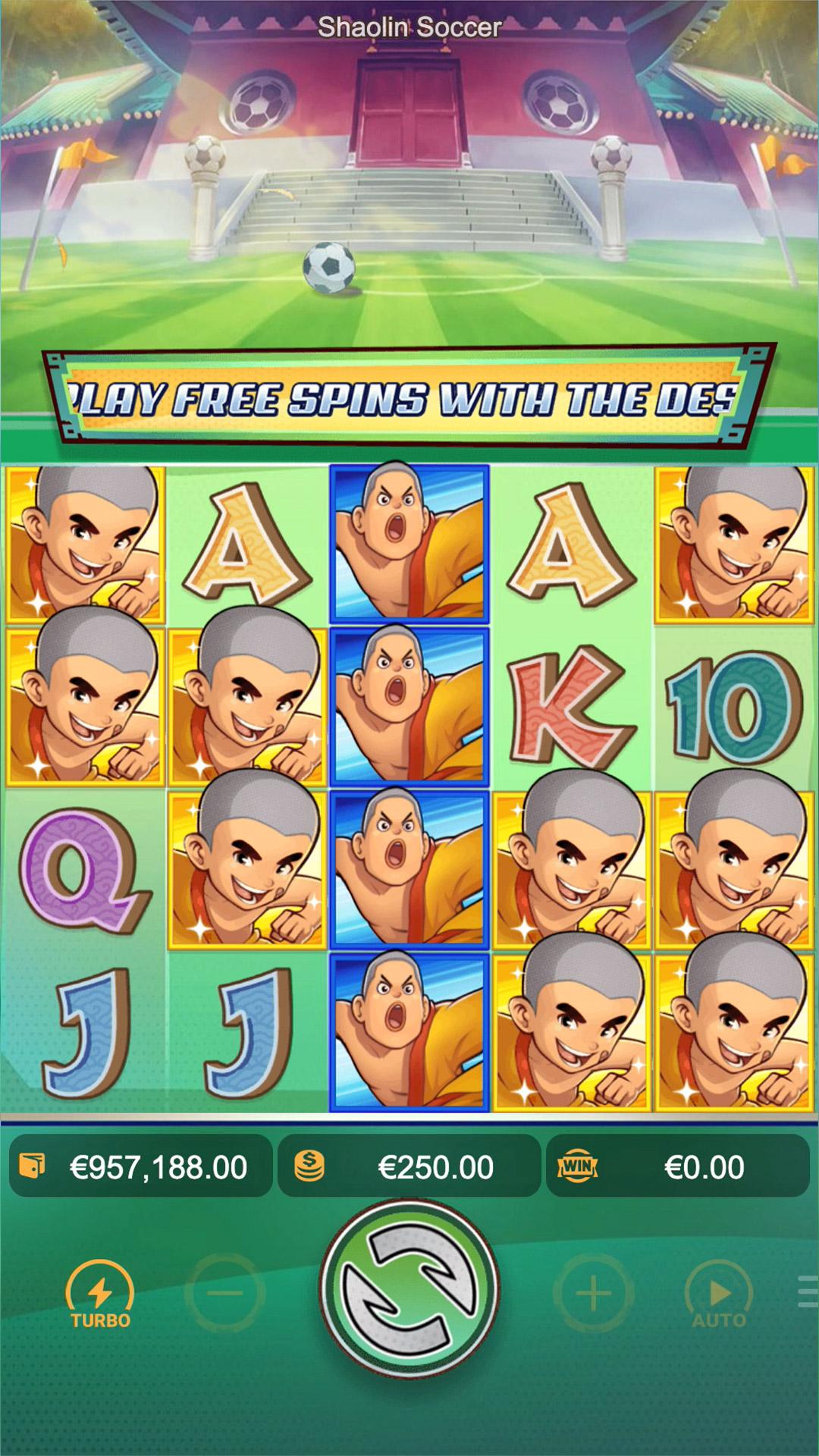 Shaolin Soccer slot gameplay screenshot