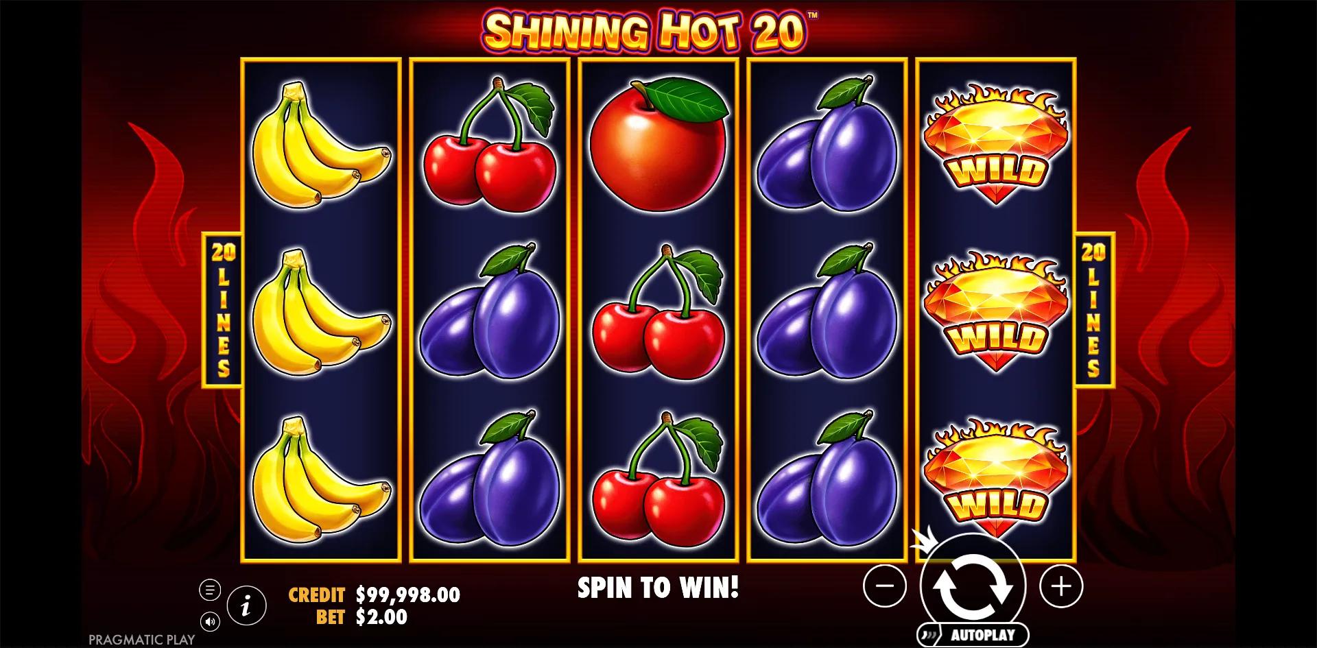 Shining Hot 20 slot gameplay screenshot
