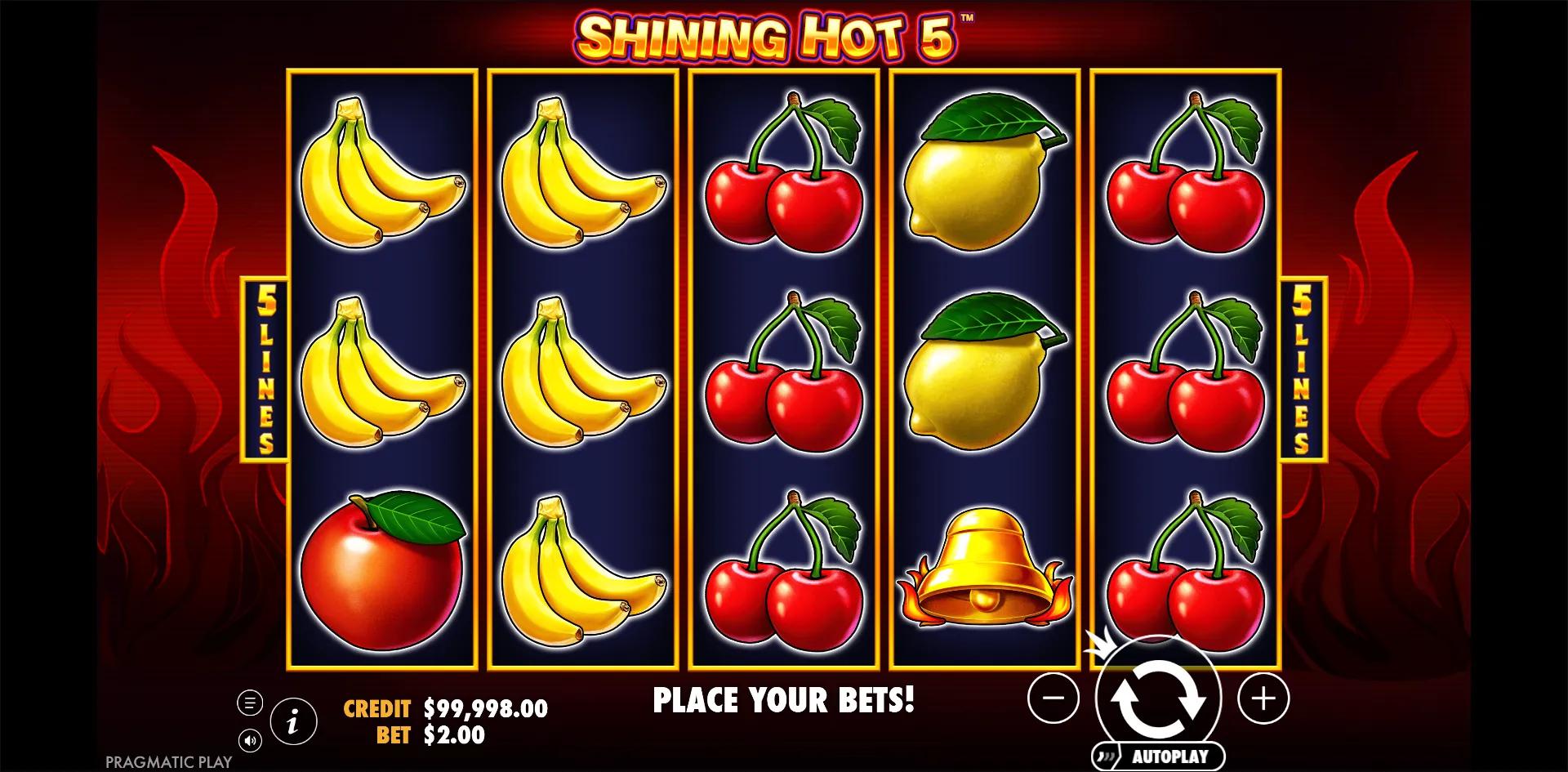 Shining Hot 5 slot gameplay screenshot