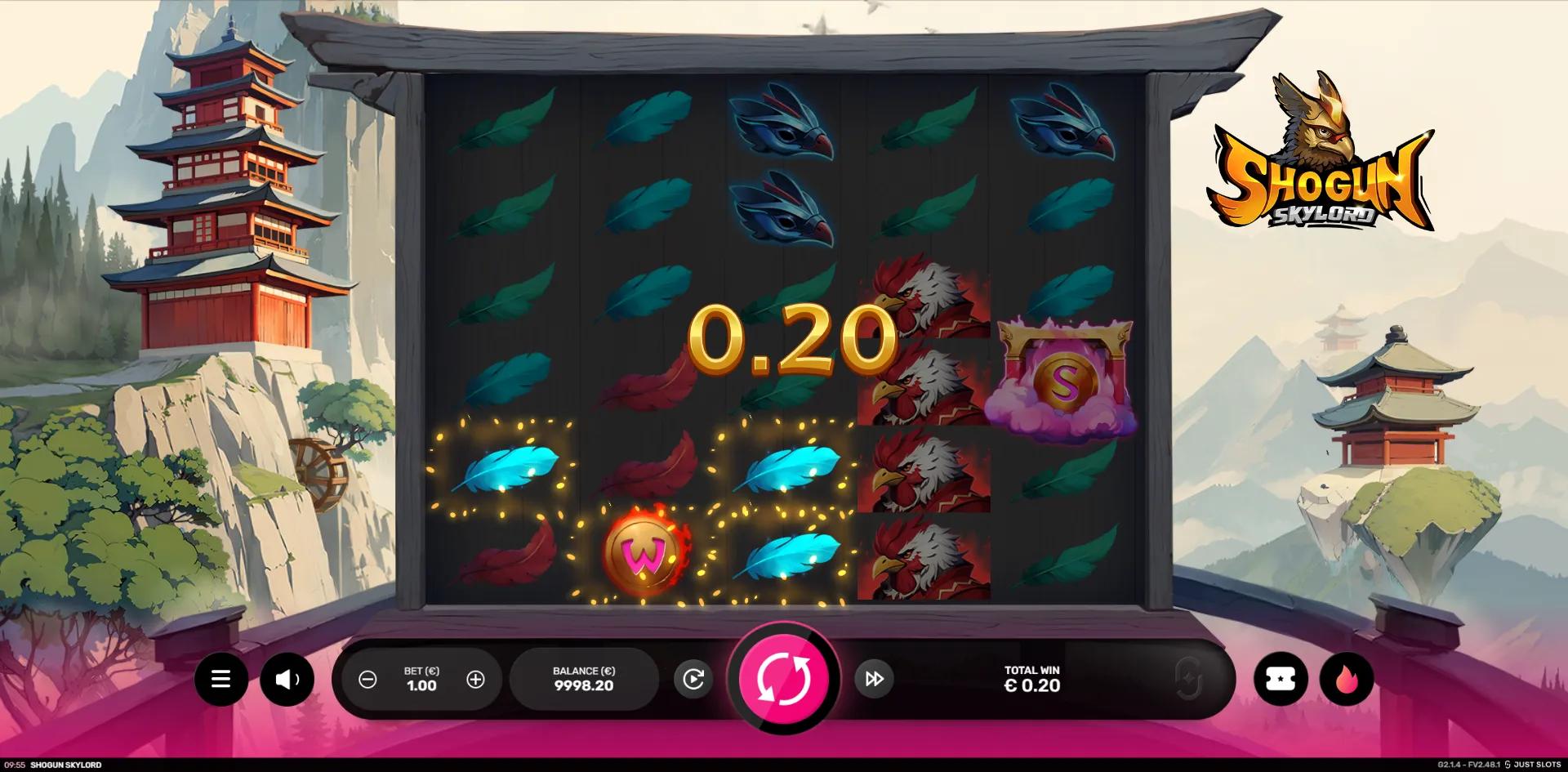 Shogun Skylord by Just Slots with Free Spins on Japanese-themed reels